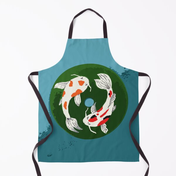 Item preview, Minimal Japanese Inspired Art | Blue Yin Yang Koi Fish Illustration designed and sold by Moo Ilustra.