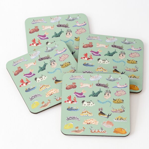 Item preview, Pattern 27 Nudibranch - sea slug - green designed and sold by Poulpimousse.