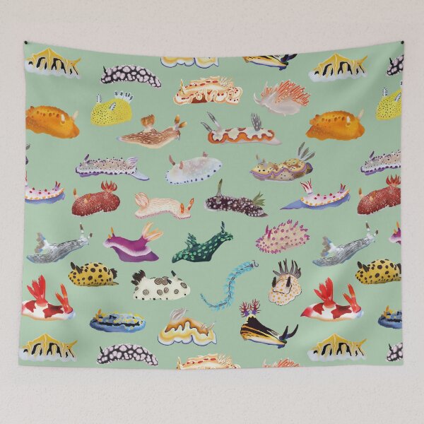 Item preview, Pattern 27 Nudibranch - sea slug - green designed and sold by Poulpimousse.