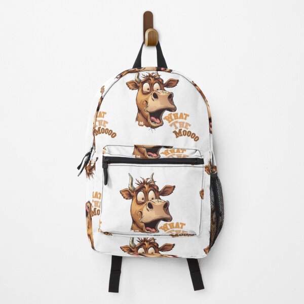 Item preview, What The Mooo Funny Shocked Cow Mascot Cartoon Streetwear Graphic designed and sold by DesignArtist.ia.