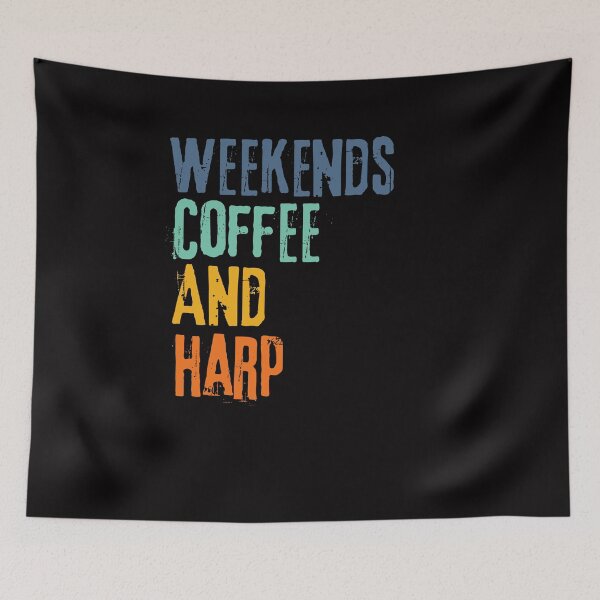 Item preview, Funny Retro Weekends Coffee and Harp designed and sold by WeirdlyRare.
