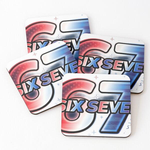 Item preview, 67 SIX SEVEN – Retro USA Gradient Typography T‑Shirt designed and sold by ShirtsUp-Lane.