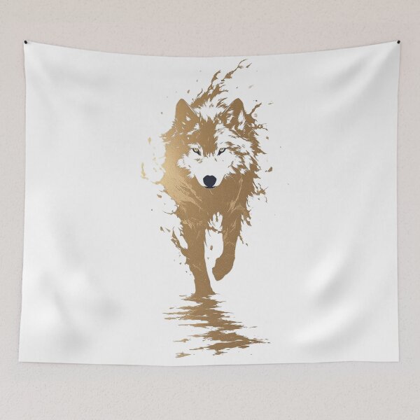 Item preview, Golden Alpha Wolf Spirit | Minimalist Luxury Wolf Aesthetic Art  designed and sold by Dyan4.