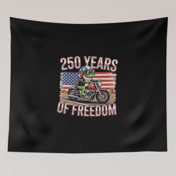 Item preview, 250 Years Of Freedom 1776 Patriotic Frog Biker Ride American Flag Motorcycle designed and sold by Thread&Fable.
