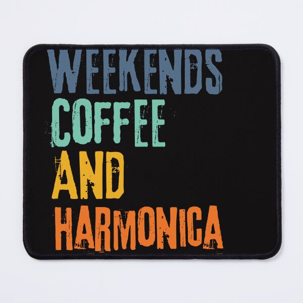 Item preview, Funny Retro Weekends Coffee and Harmonica designed and sold by WeirdlyRare.