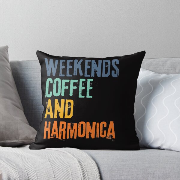 Item preview, Funny Retro Weekends Coffee and Harmonica designed and sold by WeirdlyRare.