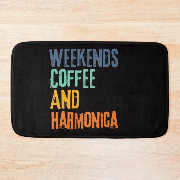 Item preview, Funny Retro Weekends Coffee and Harmonica designed and sold by WeirdlyRare.