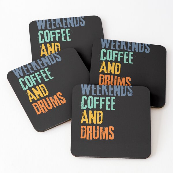 Item preview, Funny Retro Weekends Coffee and Drums designed and sold by WeirdlyRare.