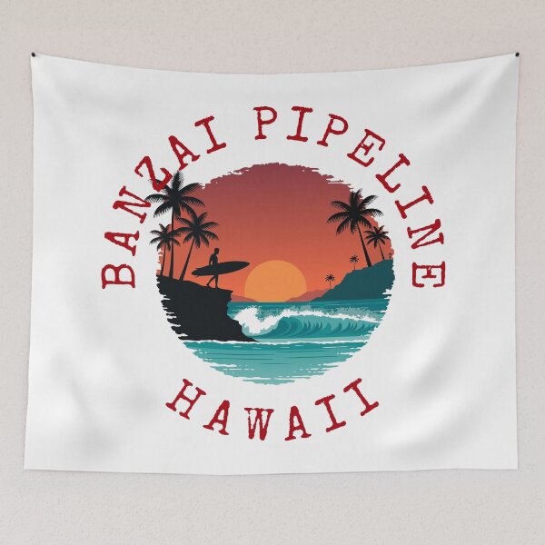 Item preview, Banzai Pipeline - Hawaii (with Red Lettering) designed and sold by VelvetRoom.