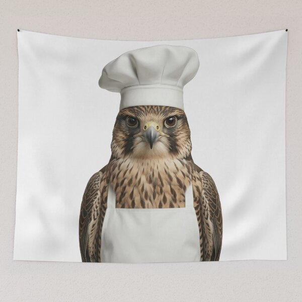 Item preview, Funny Peregrine Falcon Chef Realistic Animal Cooking Humor Art designed and sold by LazyOwlStore.