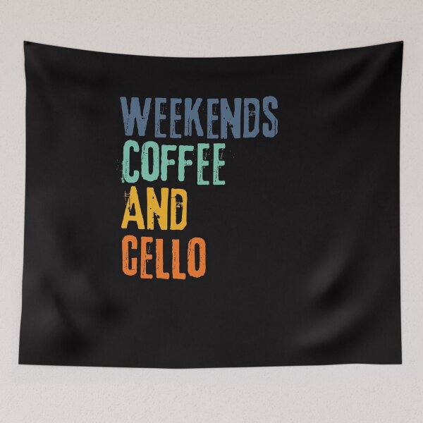 Item preview,  Funny Retro Weekends Coffee and Cello designed and sold by WeirdlyRare.
