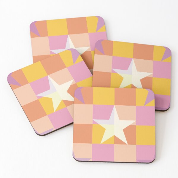 Item preview, stars on chequered seamless pattern designed and sold by Feral Lines Studio .
