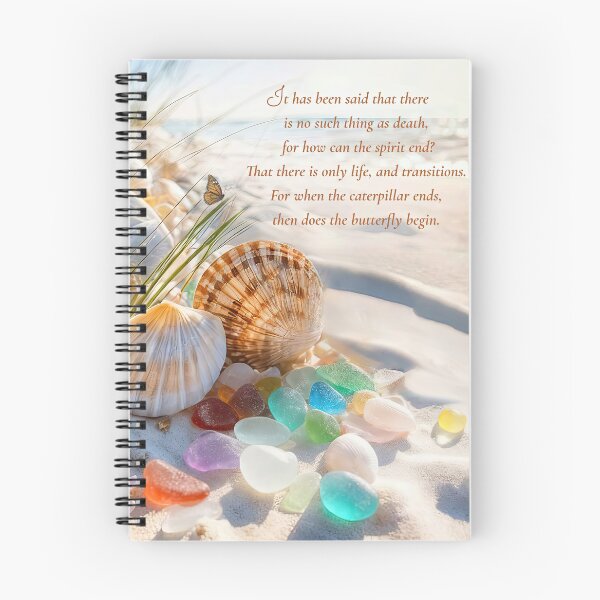 Item preview, Metaphysical Spiritual Sympathy Loss Memorial Condolances Butterfly Seashells and Sea Glass Ocean Beach designed and sold by Stephanie Laird.