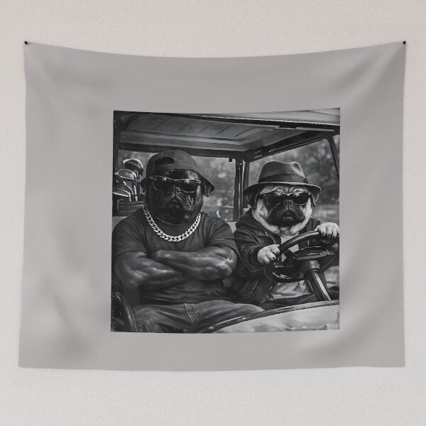 Item preview, Pug Funny Boys Girls Costume Retro Meme Gangster Golf Cart designed and sold by GreggRoss.