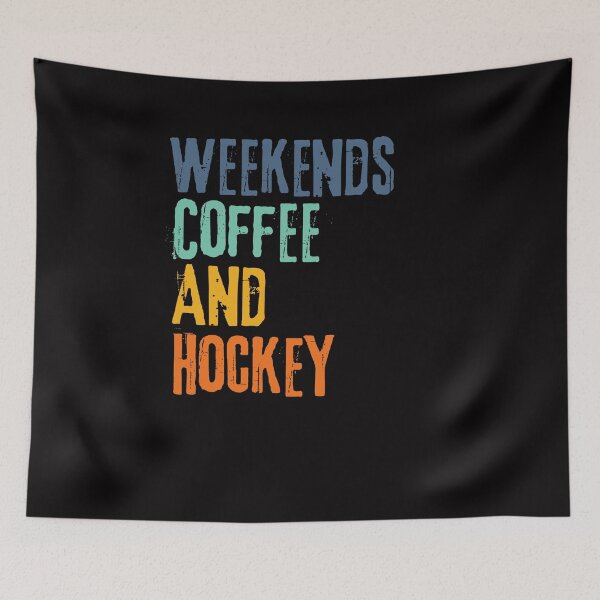 Item preview,  Funny Retro Weekends Coffee and Hockey designed and sold by WeirdlyRare.