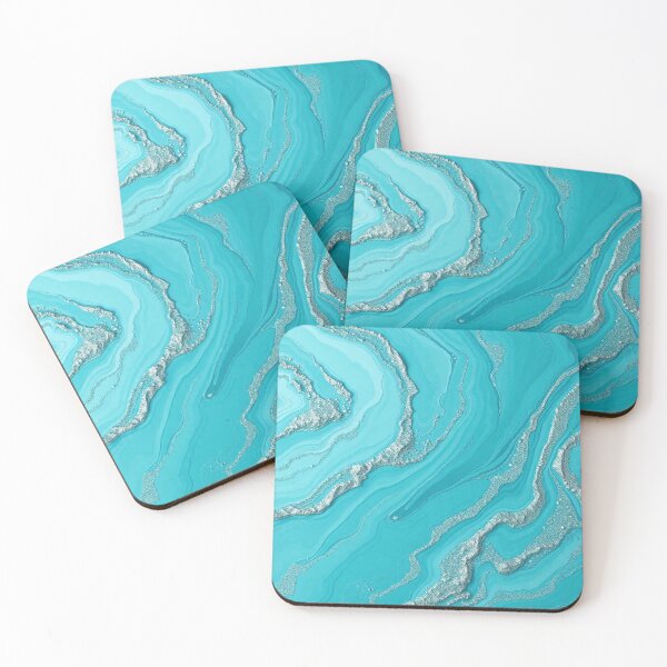 Item preview, Turquoise Blue Marble Fluid Art designed and sold by IntelliMindDesigns.