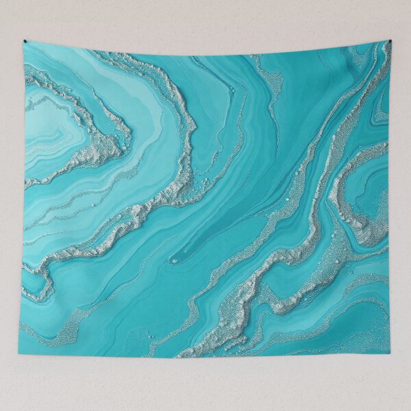 Item preview, Turquoise Blue Marble Fluid Art designed and sold by IntelliMindDesigns.