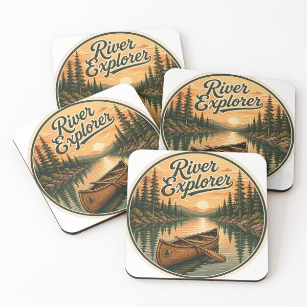 Item preview, The River Explorer Canoe Circle Sticker: Detailed Vintage Outdoor Adventure Art designed and sold by Nawin19979shop.