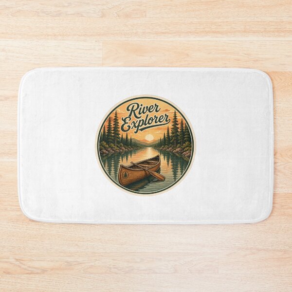 Item preview, The River Explorer Canoe Circle Sticker: Detailed Vintage Outdoor Adventure Art designed and sold by Nawin19979shop.