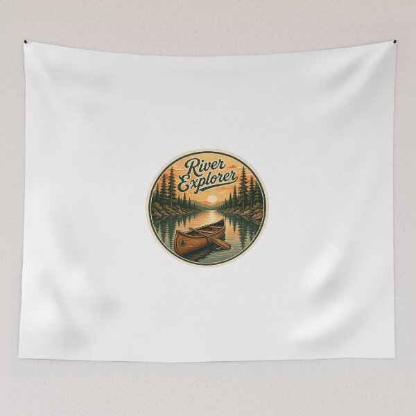 Item preview, The River Explorer Canoe Circle Sticker: Detailed Vintage Outdoor Adventure Art designed and sold by Nawin19979shop.