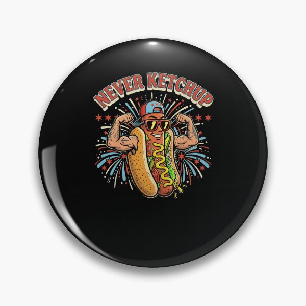 Item preview, Never Ketchup Frankfurter Flexing Muscles Chicago hot dog designed and sold by snowry.