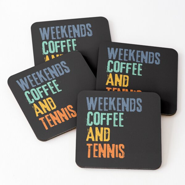 Item preview, Funny Retro Weekends Coffee and Tennis designed and sold by WeirdlyRare.