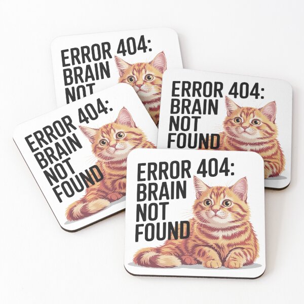 Item preview, Error 404 Brain Not Found Funny Orange Cat Meme Design designed and sold by Cool-cat-art.