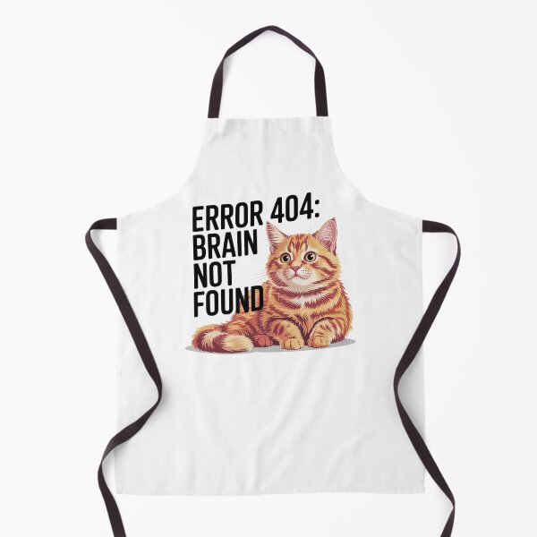 Item preview, Error 404 Brain Not Found Funny Orange Cat Meme Design designed and sold by Cool-cat-art.