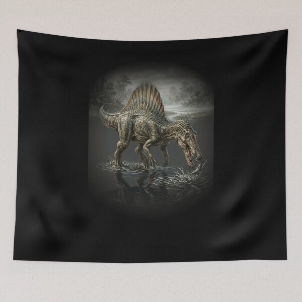 Item preview, Spinosaurus Dinosaur Hunting Fish Prehistoric designed and sold by snowry.