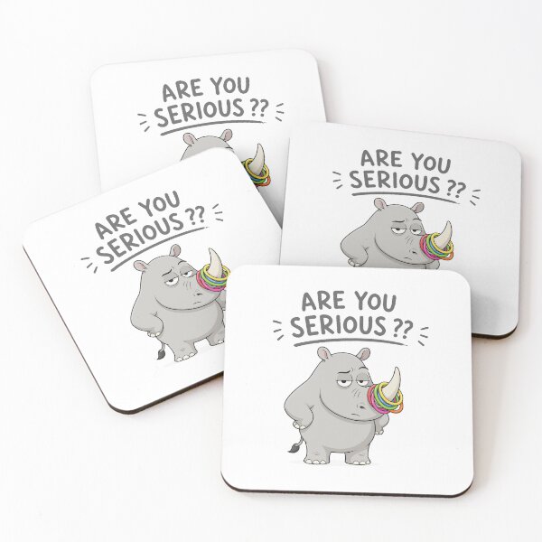 Item preview, Are You Serious Funny Rhino | Cute Sarcastic Rhinoceros Meme Tee designed and sold by Unik Design.