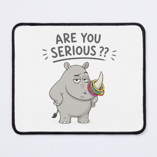 Item preview, Are You Serious Funny Rhino | Cute Sarcastic Rhinoceros Meme Tee designed and sold by Unik Design.