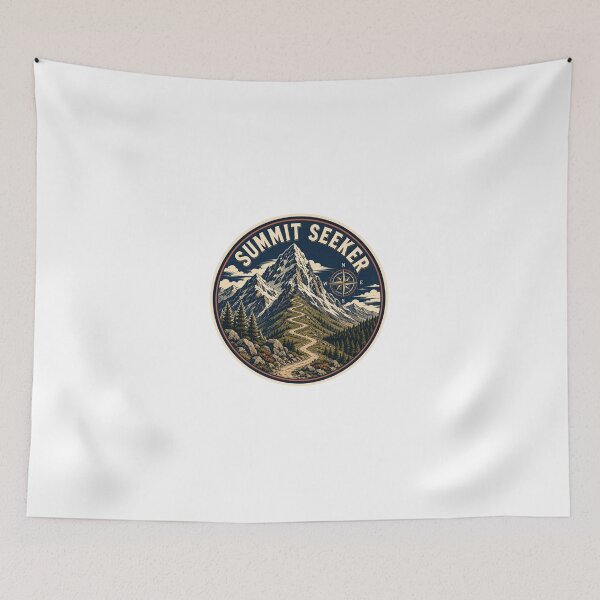 Item preview, The Summit Seeker Mountain Hiking Circle Sticker: Detailed Vintage Outdoor Adventure Art designed and sold by Nawin19979shop.