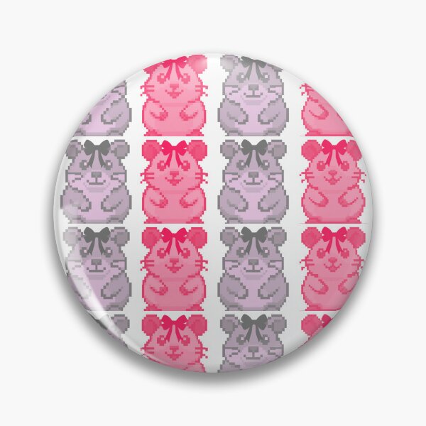Item preview, A Line Of Pixel Cartoon Hamsters (White Bg) designed and sold by CDPrintsDesigns.