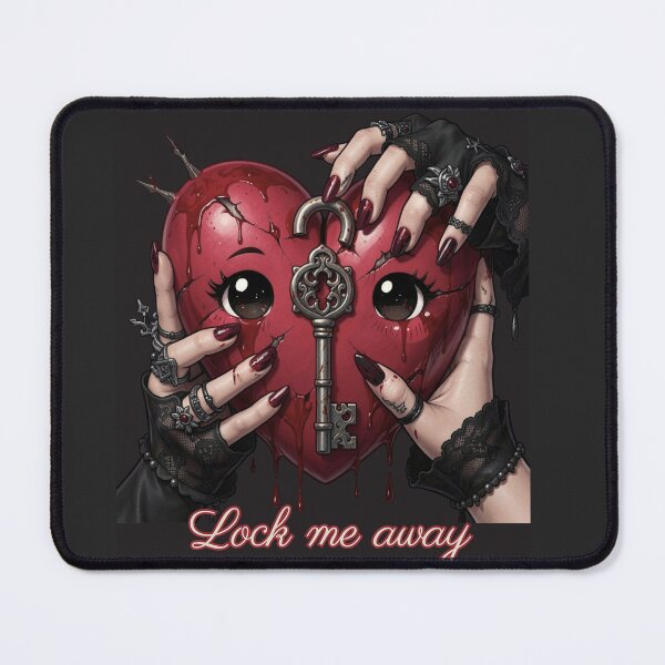 Item preview, Lock me away // pastel goth dark romance heart art print designed and sold by Creativ_Design.