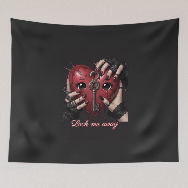 Item preview, Lock me away // pastel goth dark romance heart art print designed and sold by Creativ_Design.