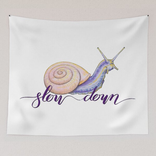 Item preview, Slow living snail art designed and sold by Moana Matron Designs.