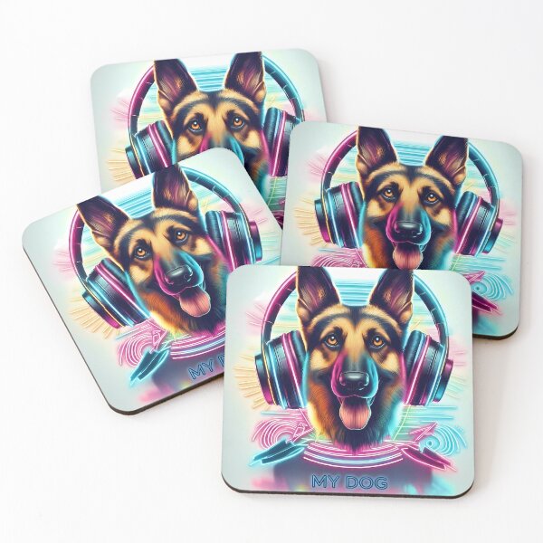 Item preview, Neon German Shepherd  - World Music Day designed and sold by Art-Arcade6.