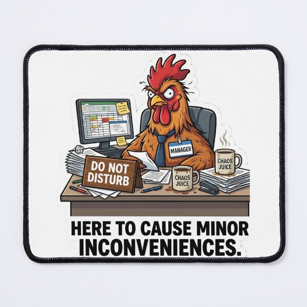 Item preview, Angry Rooster Manager Causing Minor Inconveniences designed and sold by TheNyneShop.