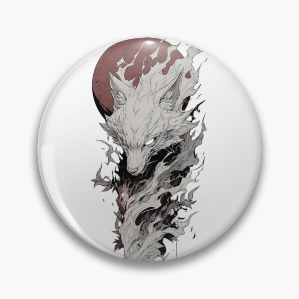 Item preview, Kurayami Kitsune Spirit – Dark Moon Fox Yokai Anime Line Art designed and sold by Dyan4.