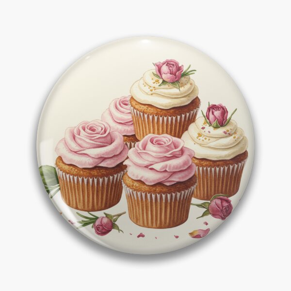 Item preview, Elegant Rose Petal Cupcakes Watercolor designed and sold by Pasteltone.