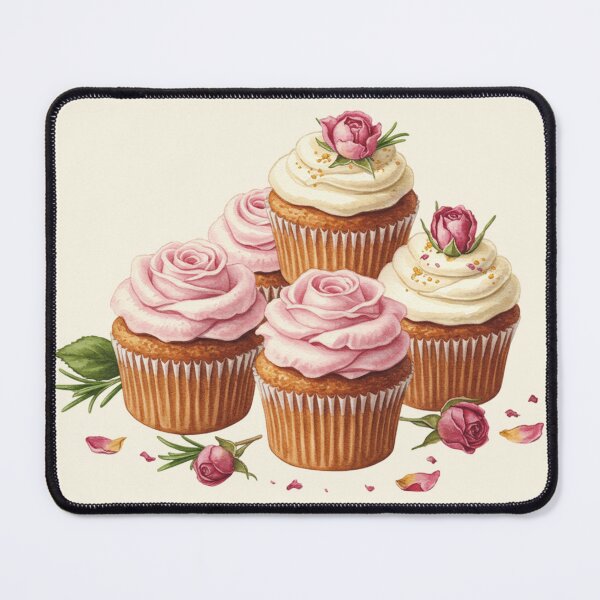 Item preview, Elegant Rose Petal Cupcakes Watercolor designed and sold by Pasteltone.