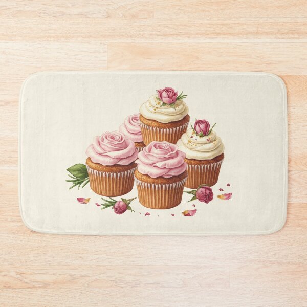 Item preview, Elegant Rose Petal Cupcakes Watercolor designed and sold by Pasteltone.