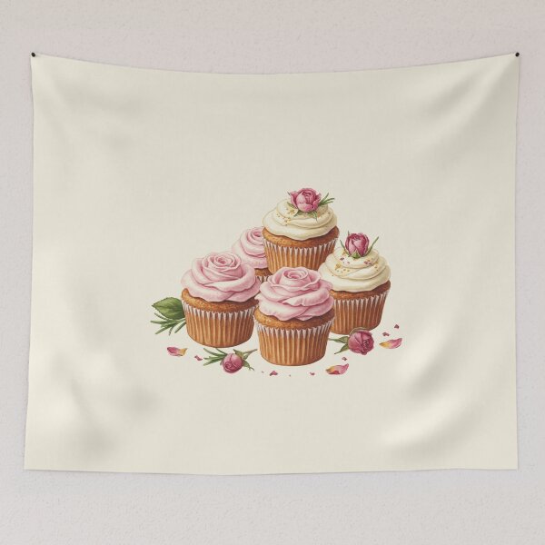 Item preview, Elegant Rose Petal Cupcakes Watercolor designed and sold by Pasteltone.