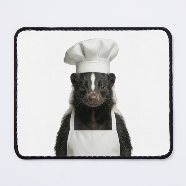 Item preview, Funny Striped Skunk Chef Realistic Animal Cooking Humor Art designed and sold by LazyOwlStore.
