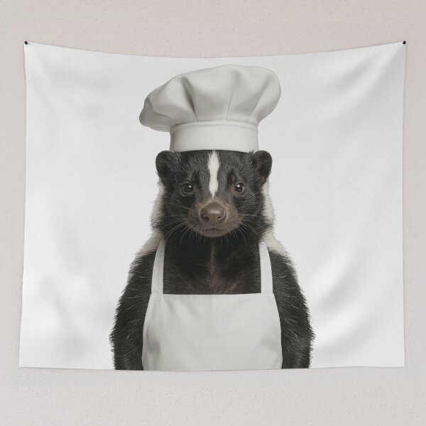 Item preview, Funny Striped Skunk Chef Realistic Animal Cooking Humor Art designed and sold by LazyOwlStore.