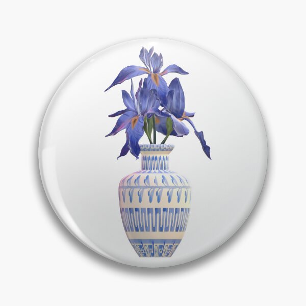 Item preview, Blue iris flowers in ceramic vase 3D designed and sold by xMErCUrY03x.