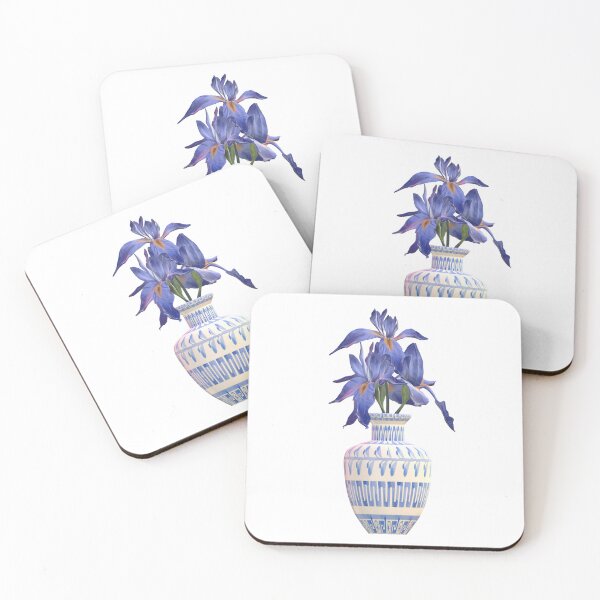 Item preview, Blue iris flowers in ceramic vase 3D designed and sold by xMErCUrY03x.