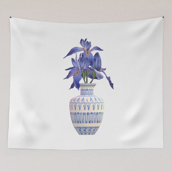 Item preview, Blue iris flowers in ceramic vase 3D designed and sold by xMErCUrY03x.