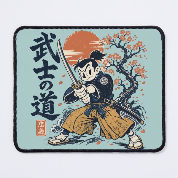 Item preview, Retro Samurai Warrior Cherry Blossom Sunset designed and sold by AwesomeBeyondLimits.