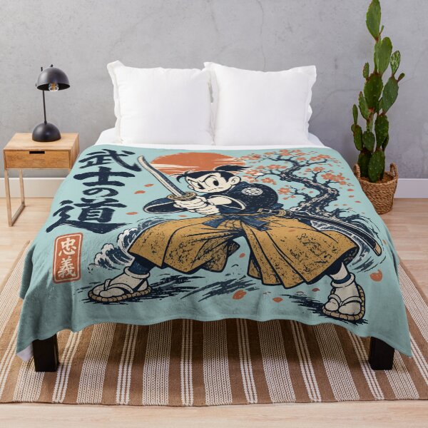 Item preview, Retro Samurai Warrior Cherry Blossom Sunset designed and sold by AwesomeBeyondLimits.
